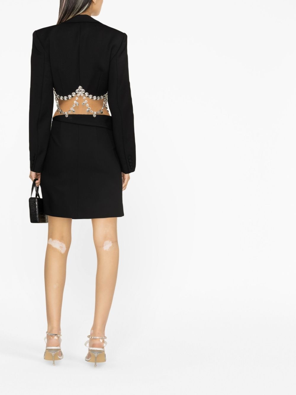 crystal-embellished cropped jacket - 3