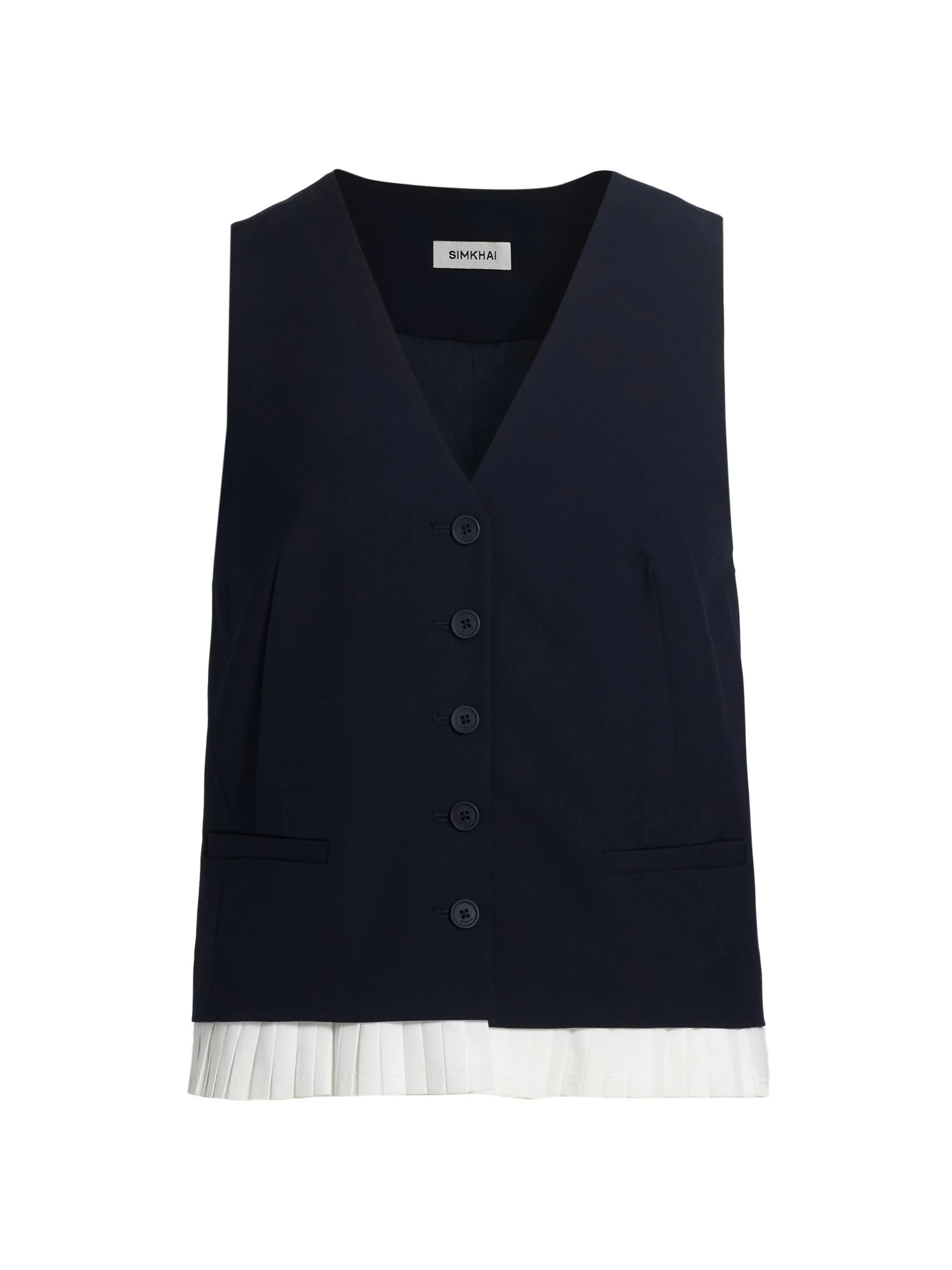 Women's Laiken Pleated-Trim Vest - Midnight - 1