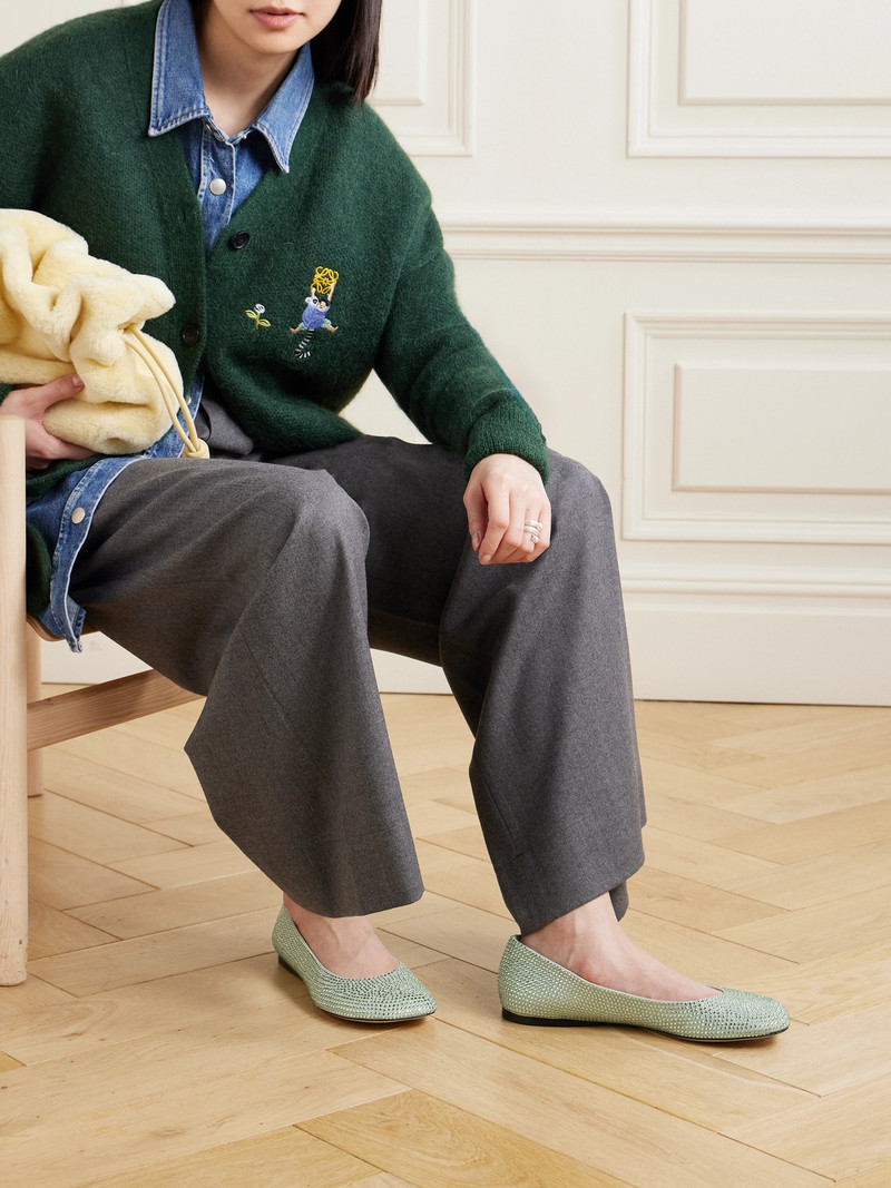 Loewe Toy ballerina in suede and allover rhinestones outlook