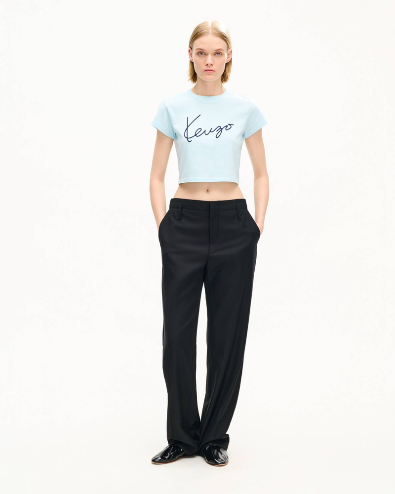 KENZO 'KENZO Signature' embroidered cropped T-shirt in cotton outlook