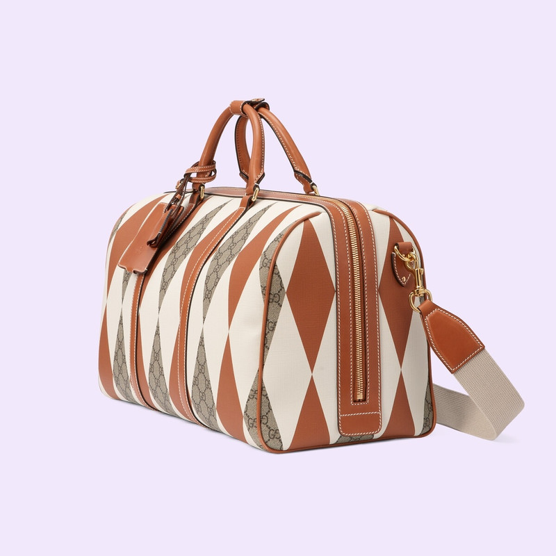 GUCCI GG rhombus print duffle bag outlook
