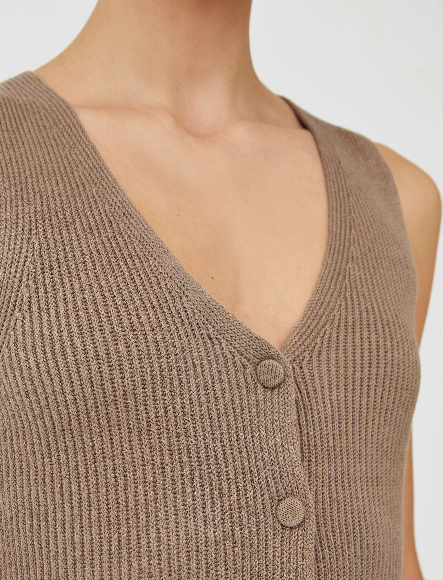 Linen Cotton Knitted Vest - 5