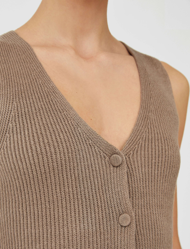 Linen Cotton Knitted Vest 5