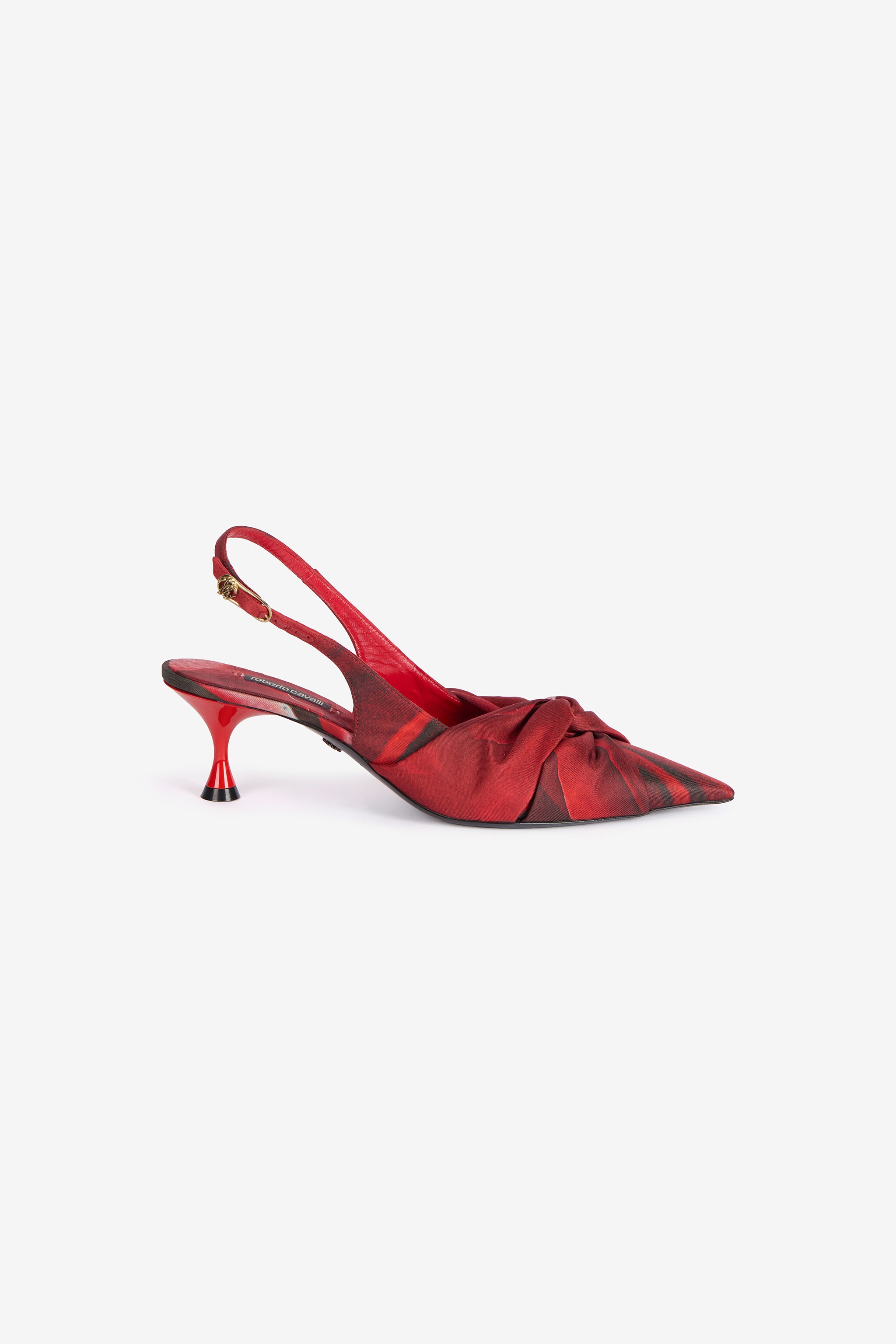 Rose Print Slingbacks With Knotted Detail - 1