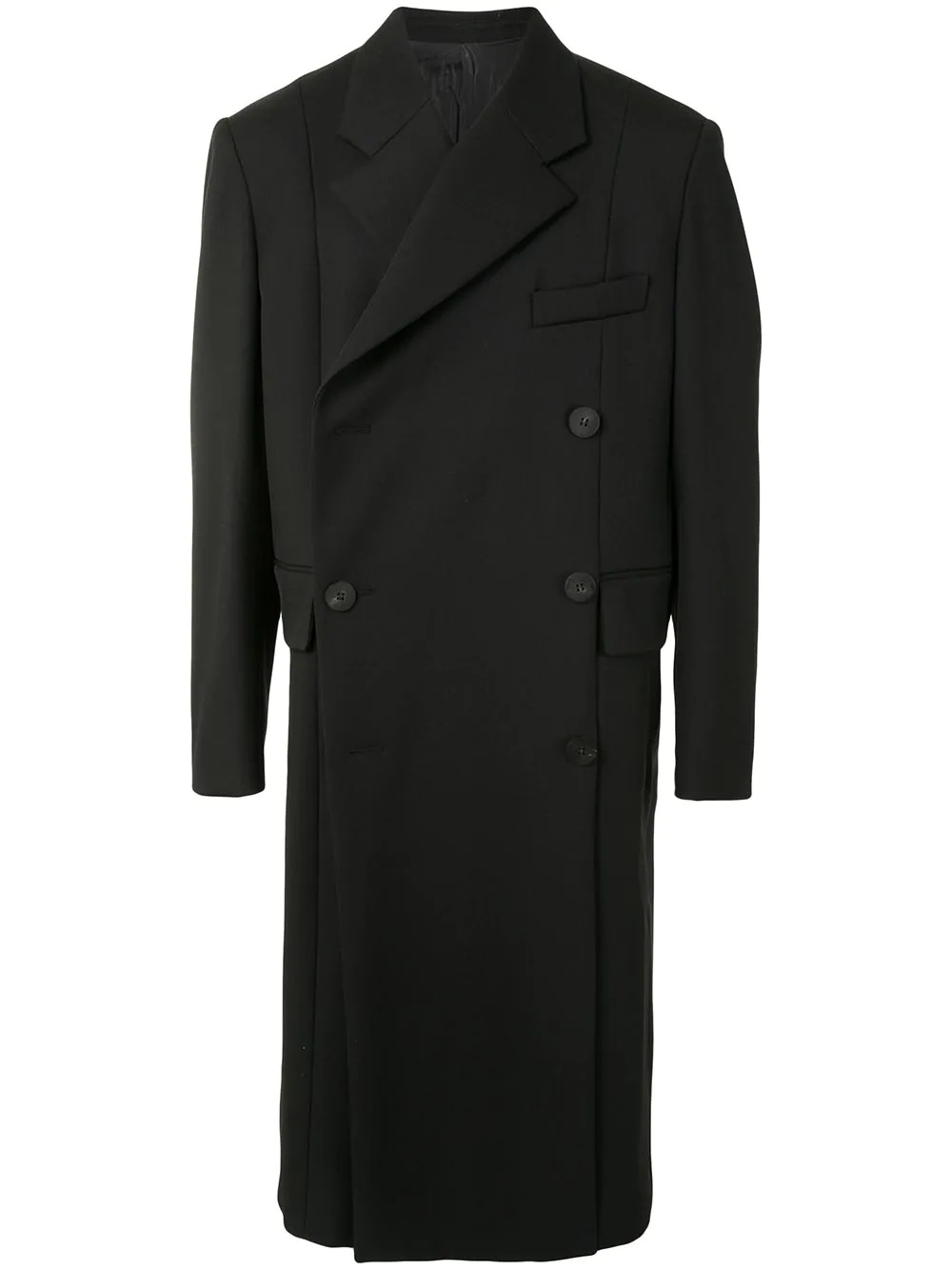 double-breasted tailored coat - 1