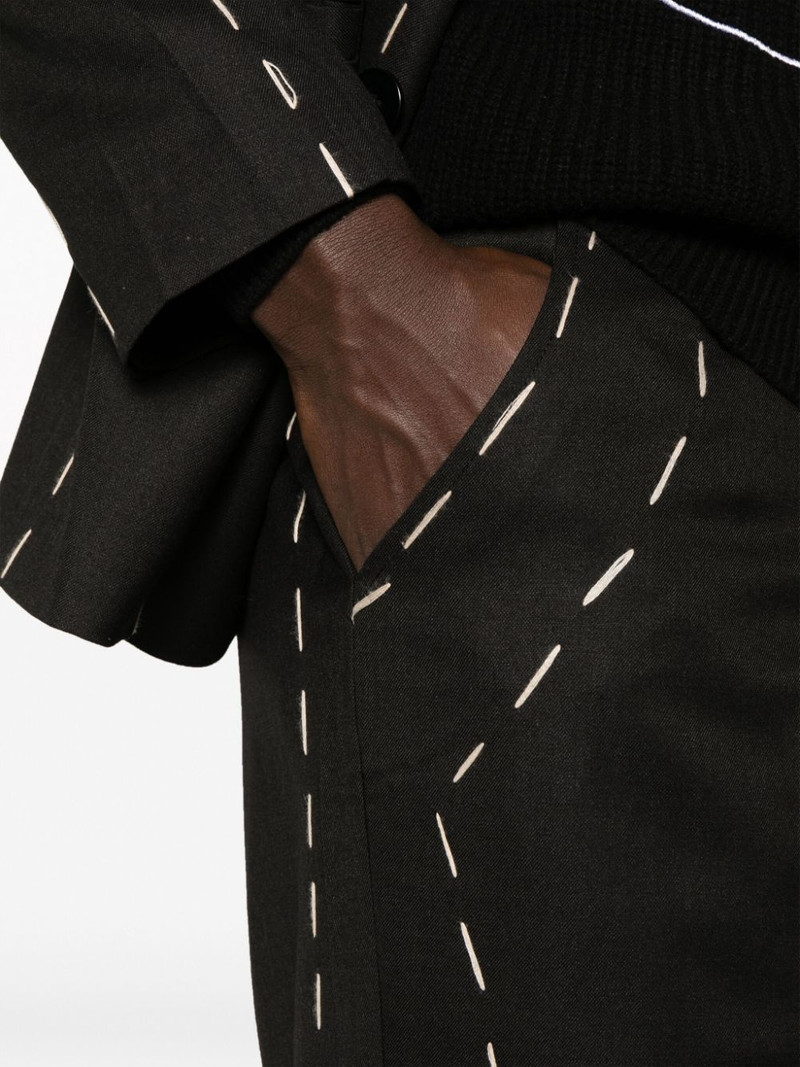 contrast-stitching straight-leg trousers 5