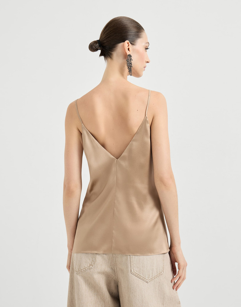 Brunello Cucinelli Stretch silk satin camisole outlook