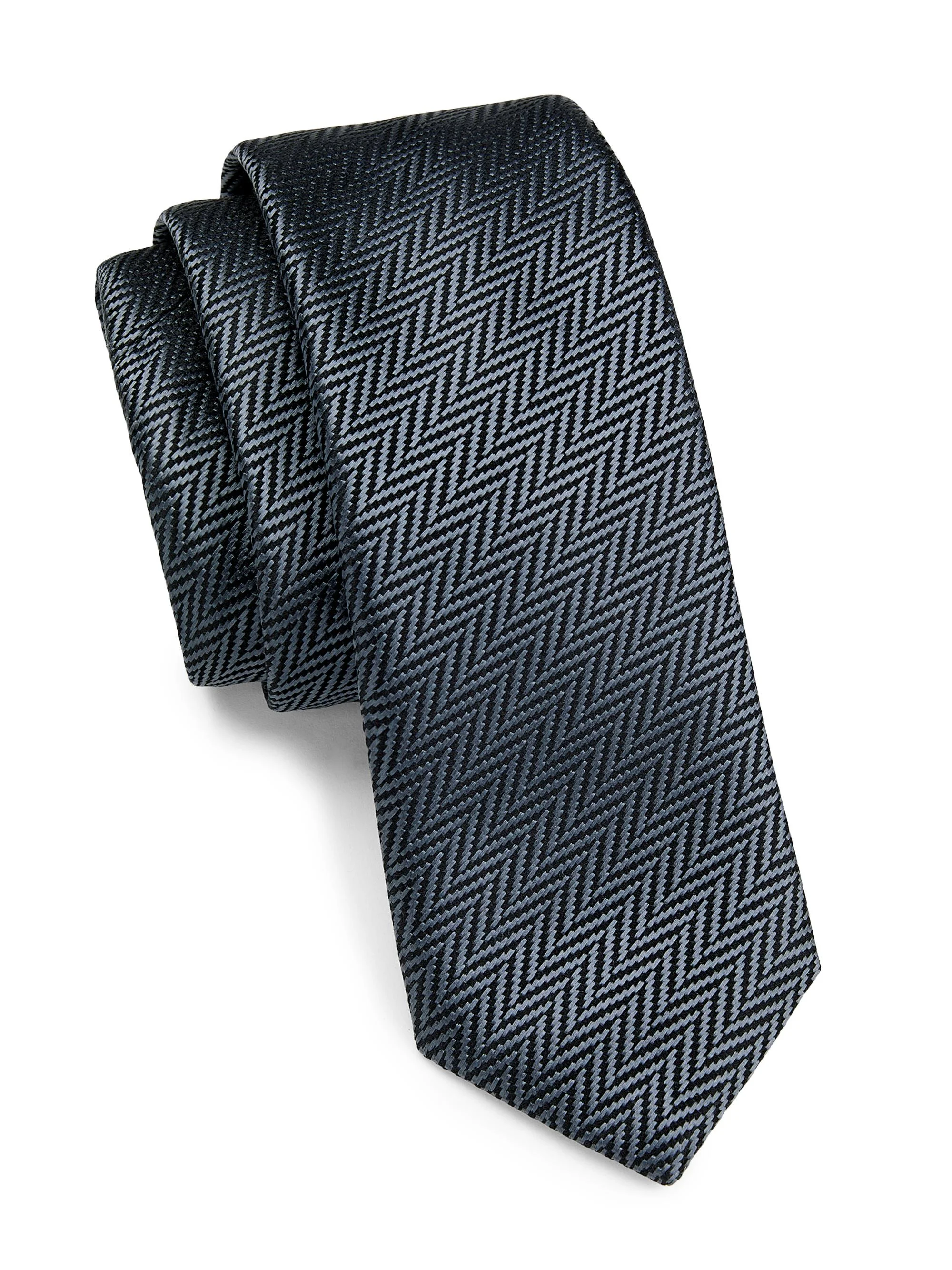 Men's Woven-Effect Silk Jacquard Tie - Ferro - 1