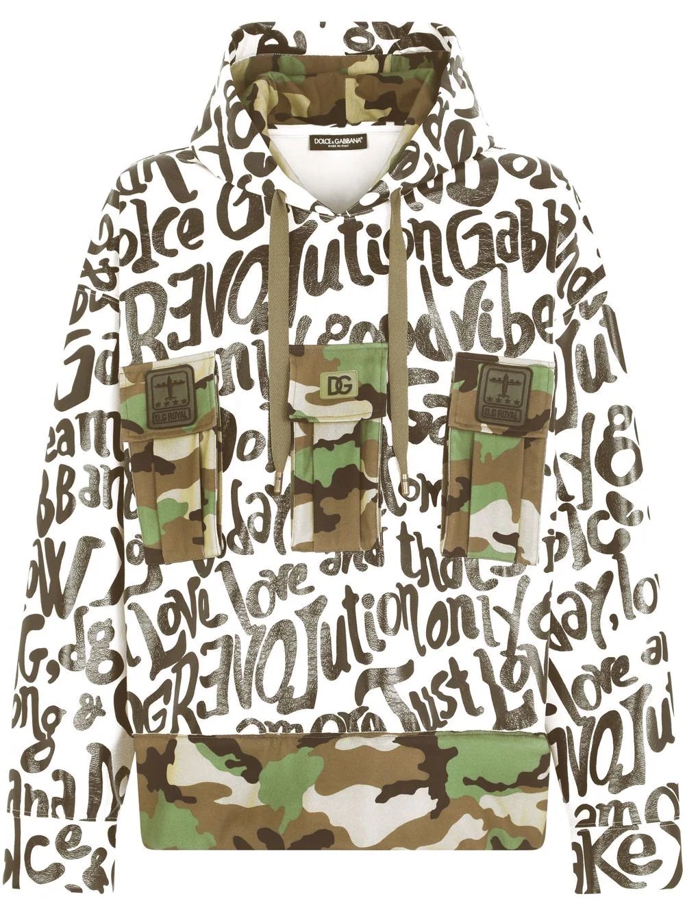 graphic-print camouflage hoodie - 1