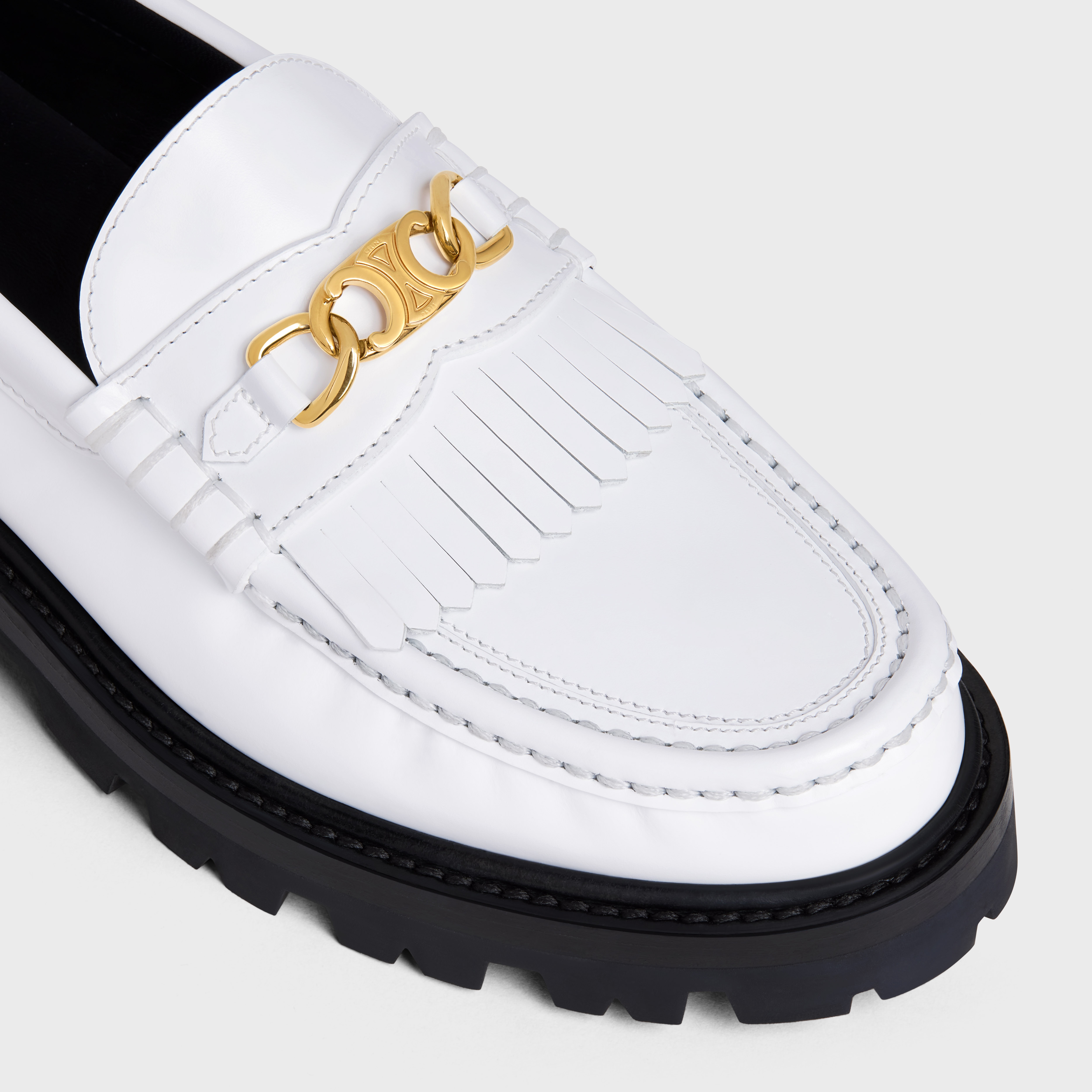 CELINE MARGARET LOAFER WITH TRIOMPHE CHAIN in POLISHED BULL - 4