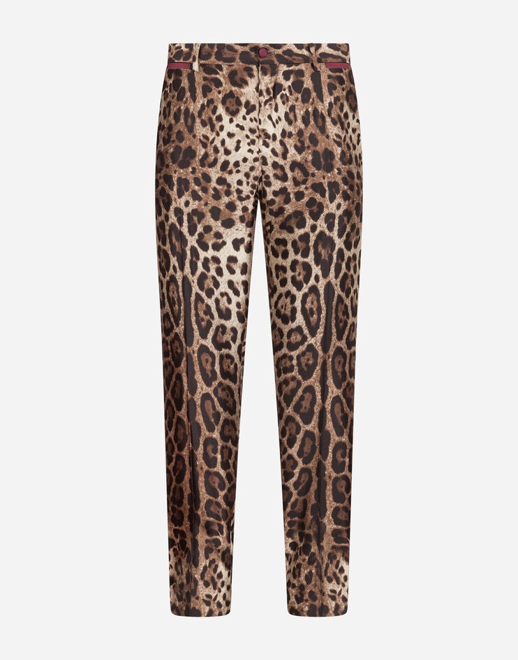 Silk mikado pants with leopard print - 3