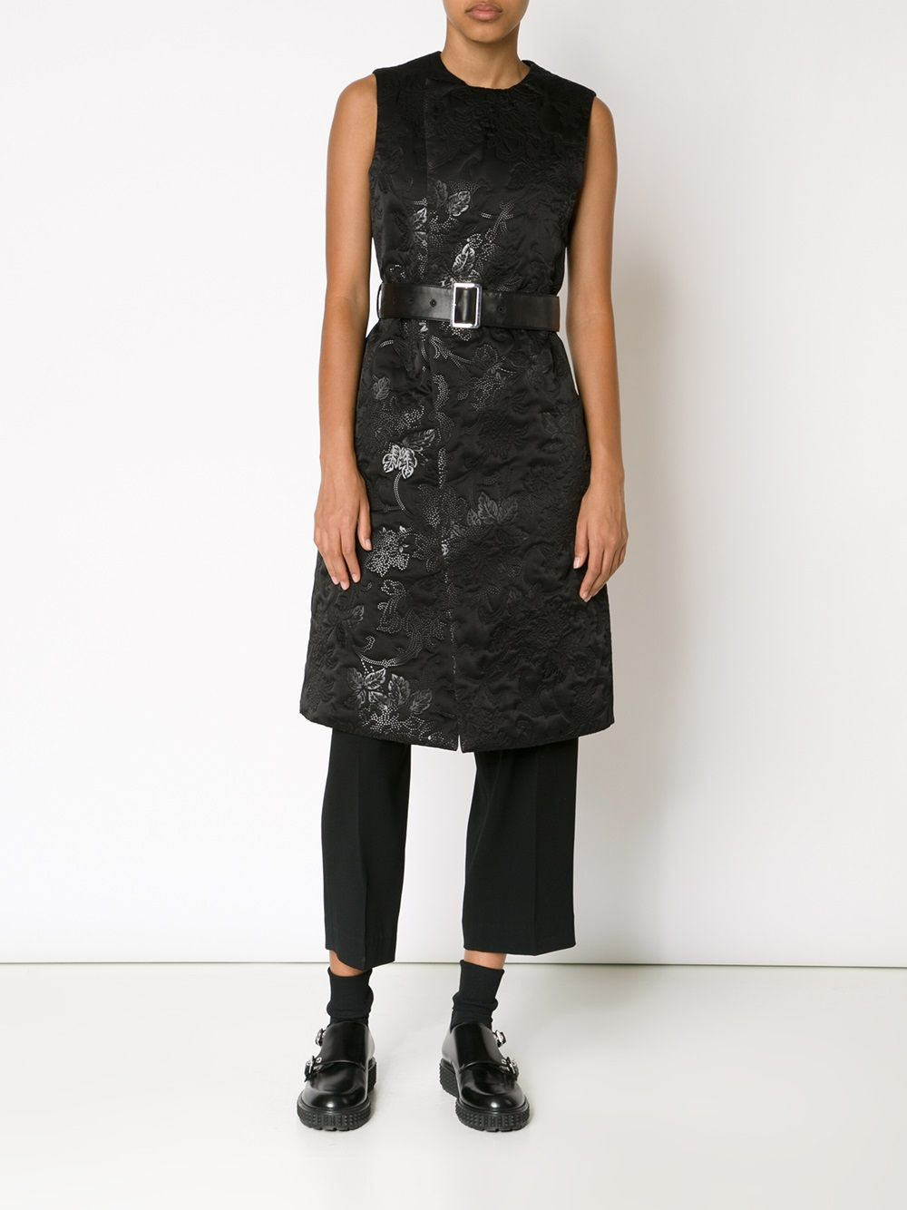 sleeveless belted dress - 2
