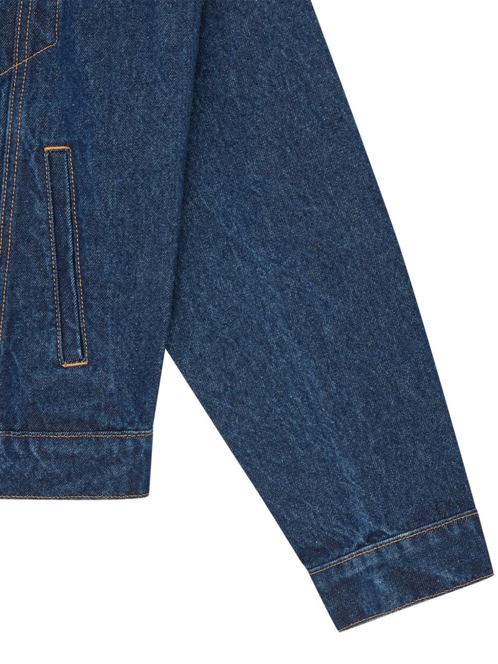 logo print denim jacket - 4
