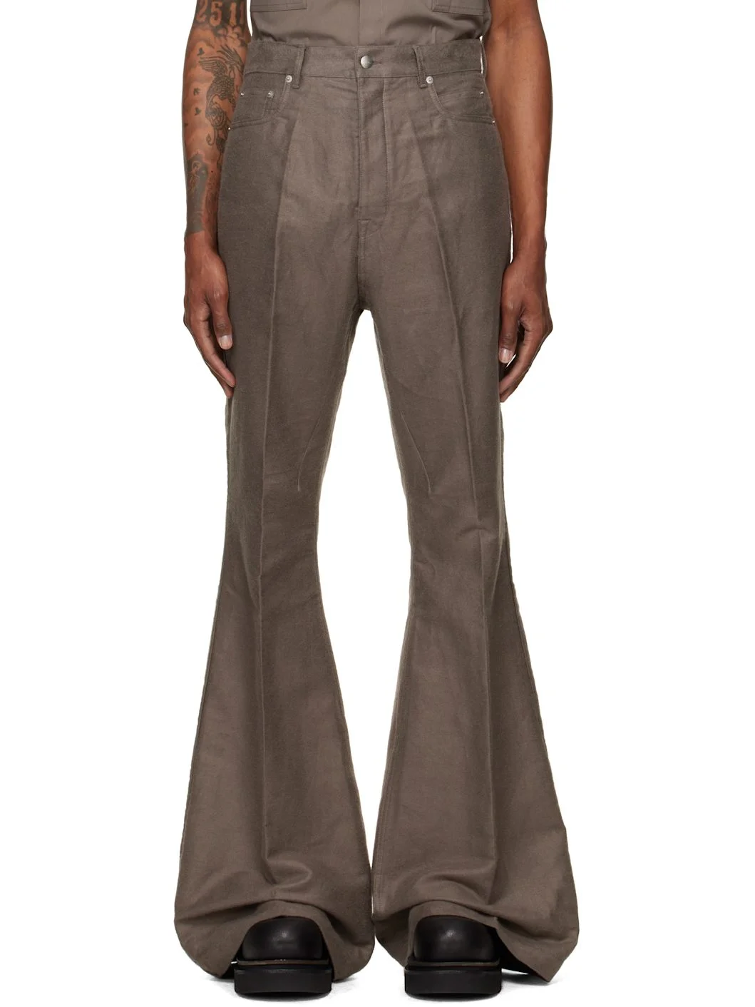 Gray Tower Bolan Bootcut Trousers - 1
