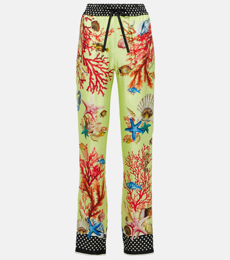 Capri printed silk wide-leg pants - 1