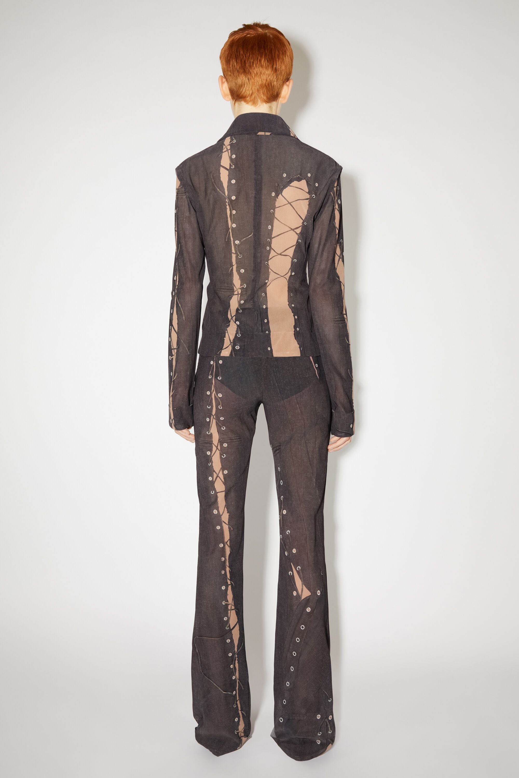 パンツ Acne Studios Trompe-l'oeil print trousers Gray Trompe L'Oeil Pants | ACNE STUDIOS - Antonia