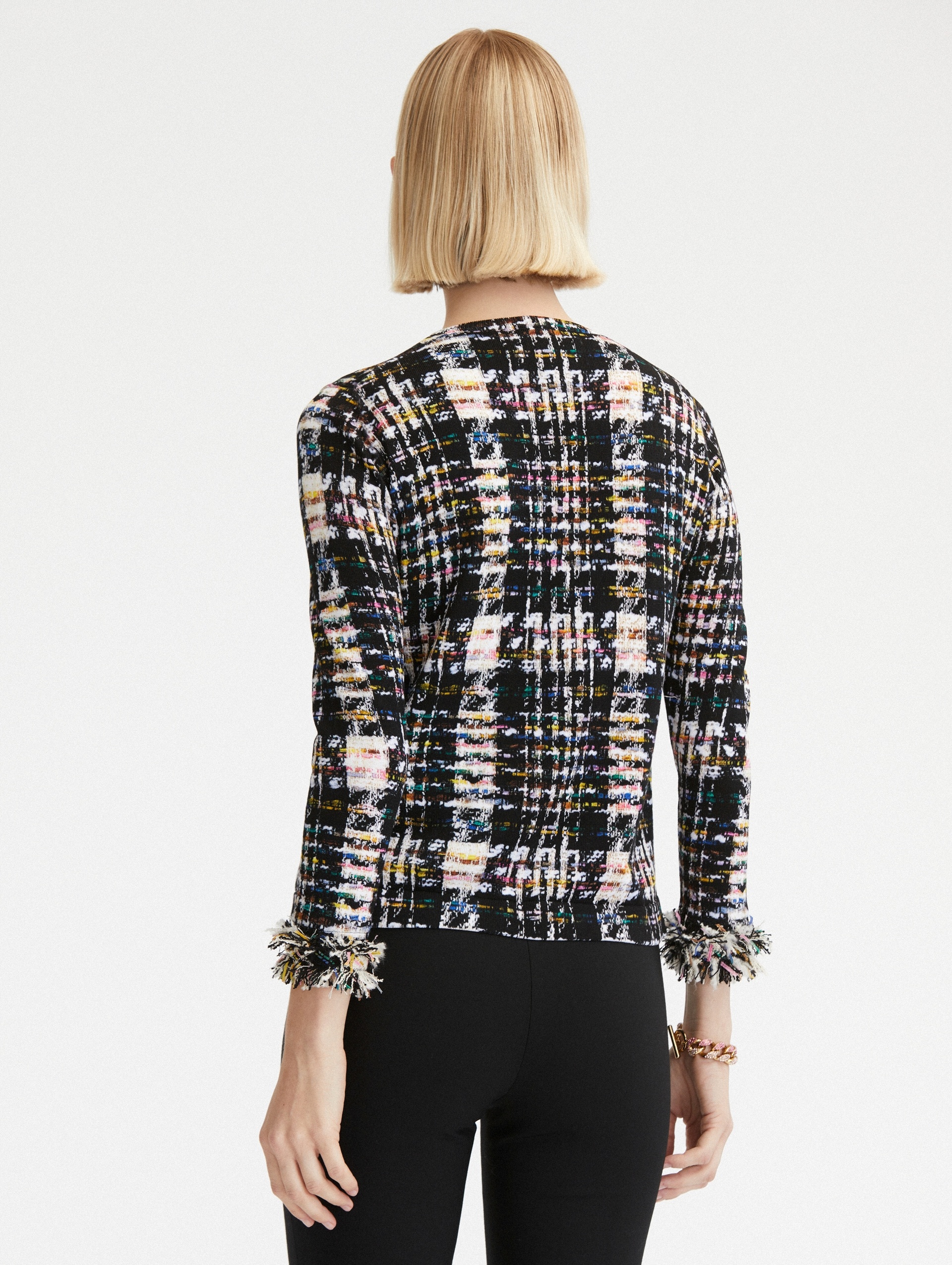 MULTICOLOR RIBBON TWEED CARDIGAN - 3