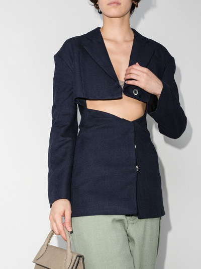 JACQUEMUS single-breasted cut-out blazer outlook