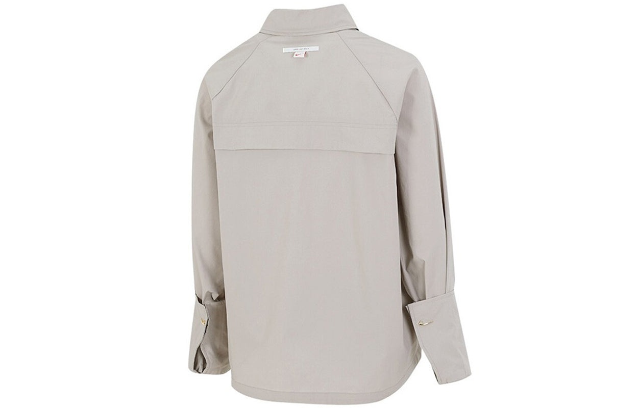 (WMNS) Nike Sportswear Icn Clsh Wvn Ls Top Long Sleeved Shirt Grey Gray DD5051-033 - 2