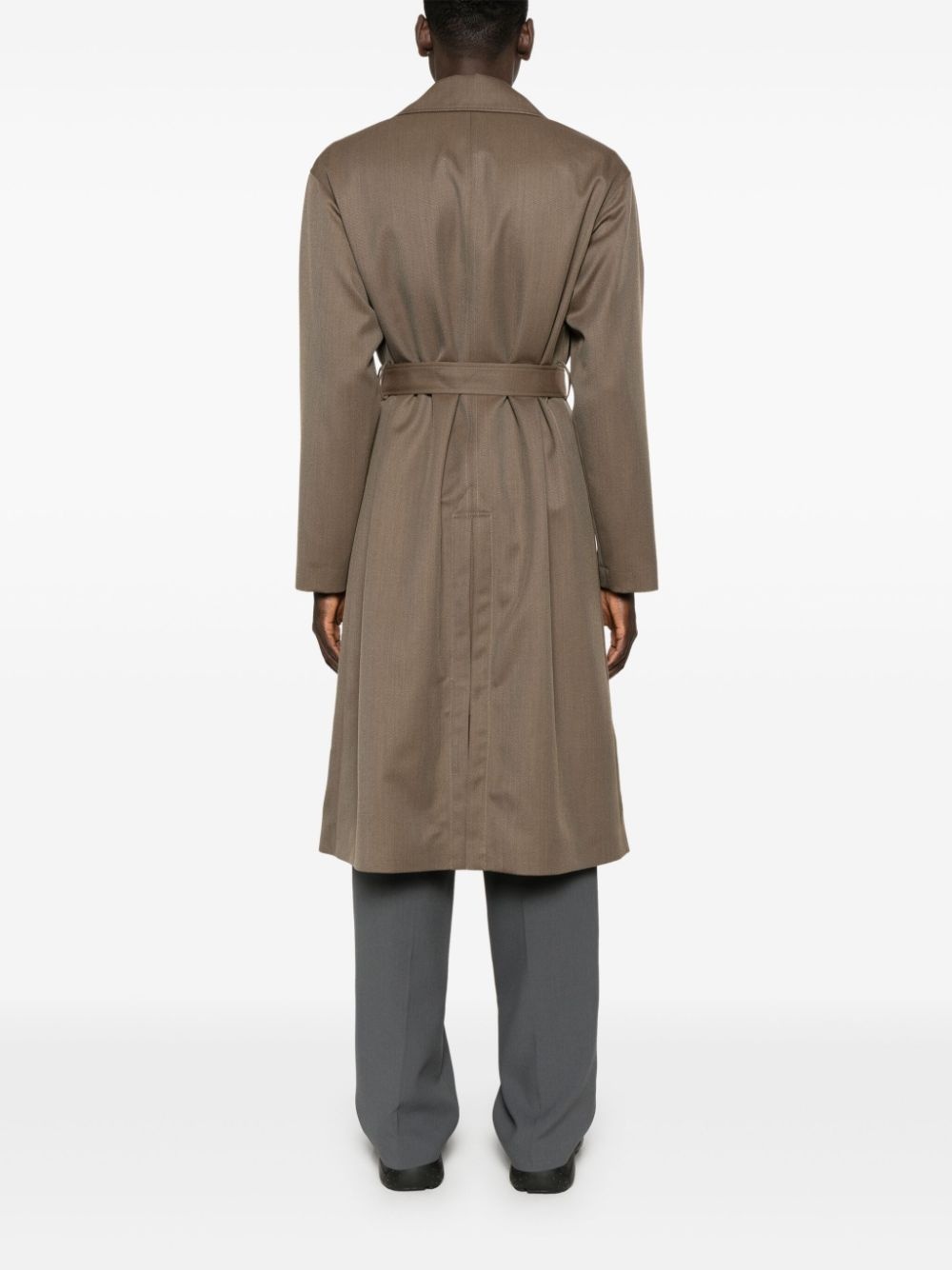 brooch-detail coat - 4