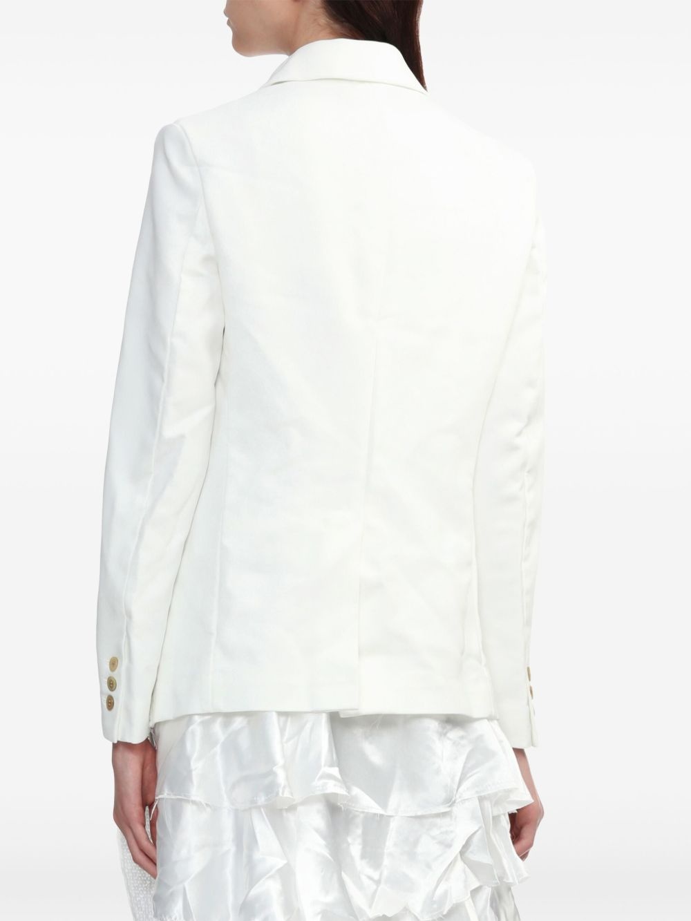rounded-collar single-breasted jacket - 4