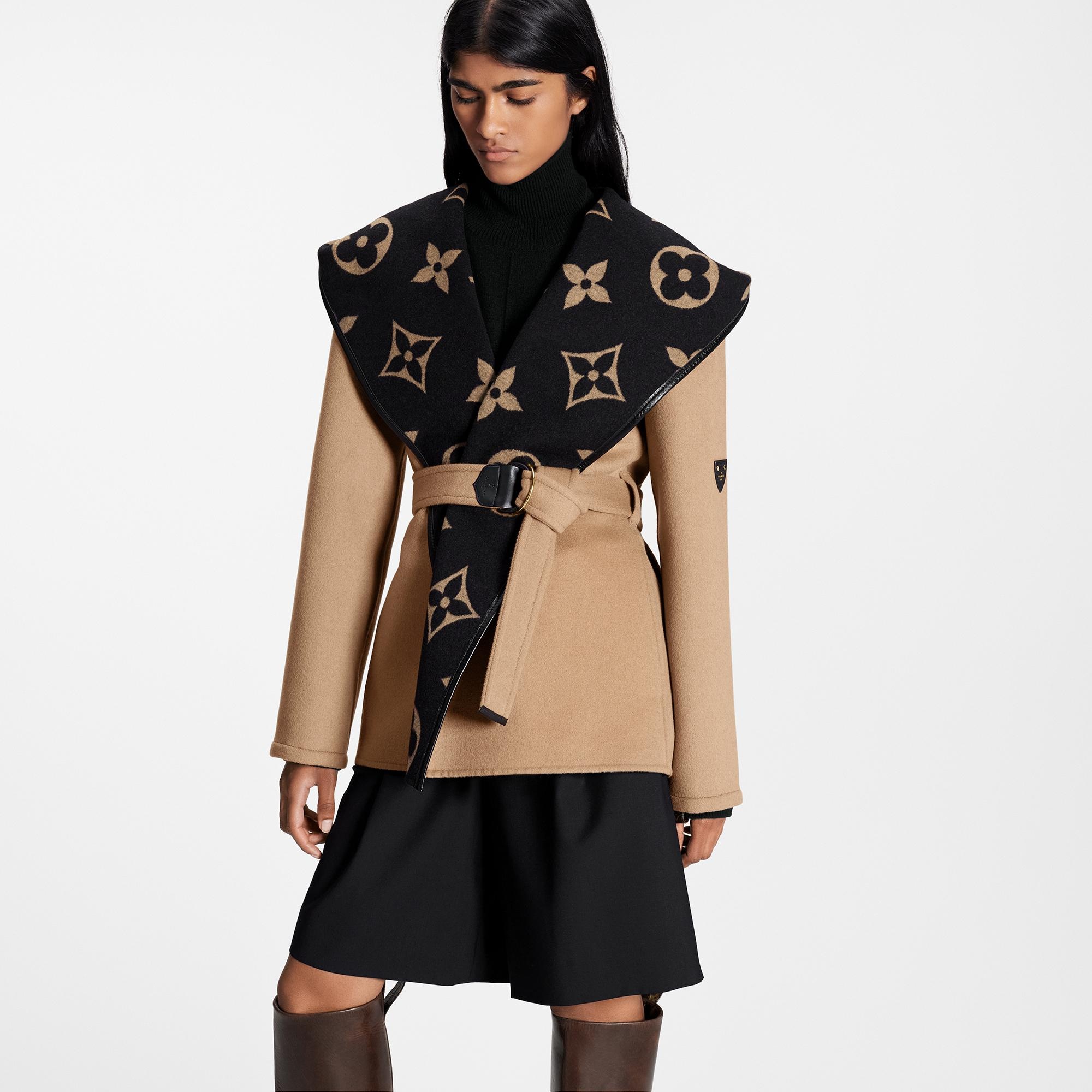 Louis Vuitton Signature Short Hooded Wrap Coat REVERSIBLE