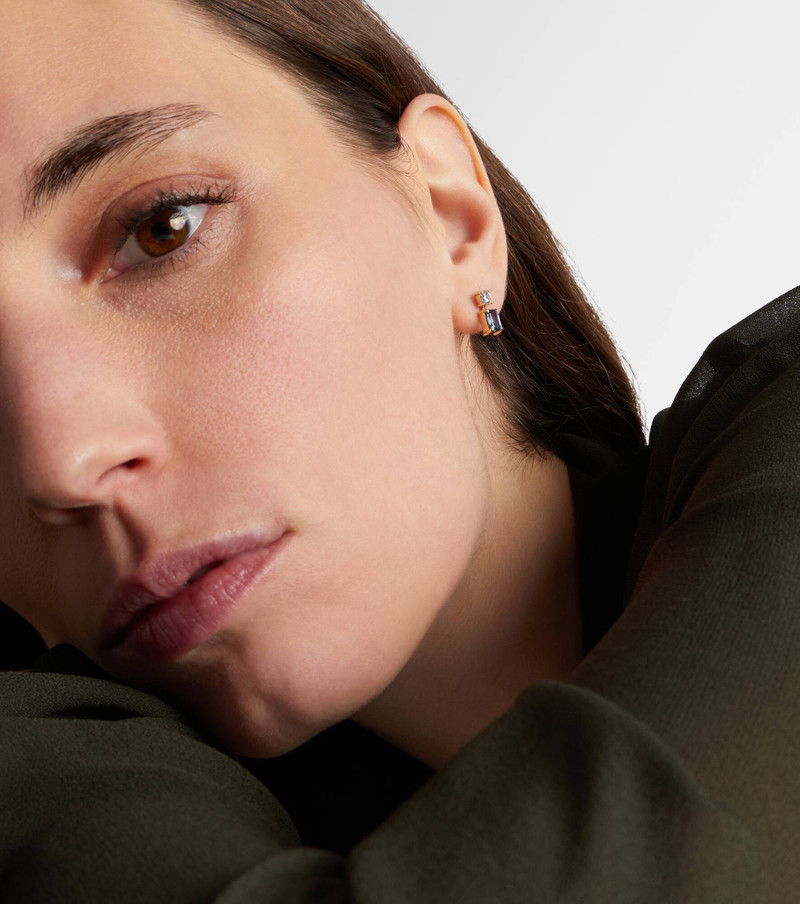 STONE AND STRAND 14kt gold (585/1000) earrings with diamonds and blue sapphires outlook