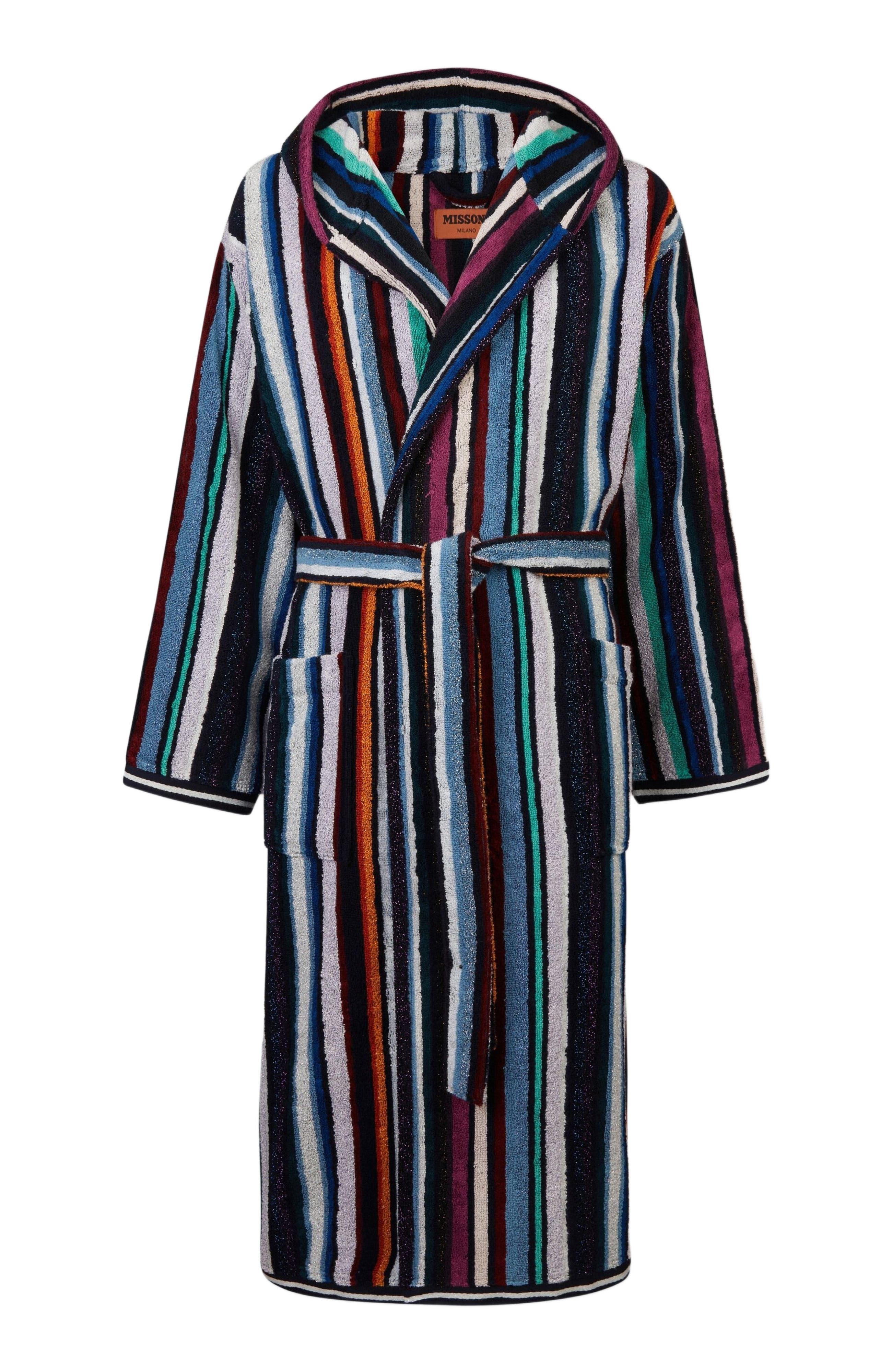 Missoni Home Chandler Cotton Terry Bathrobe With Lurex in Blue at Nordstrom - 5
