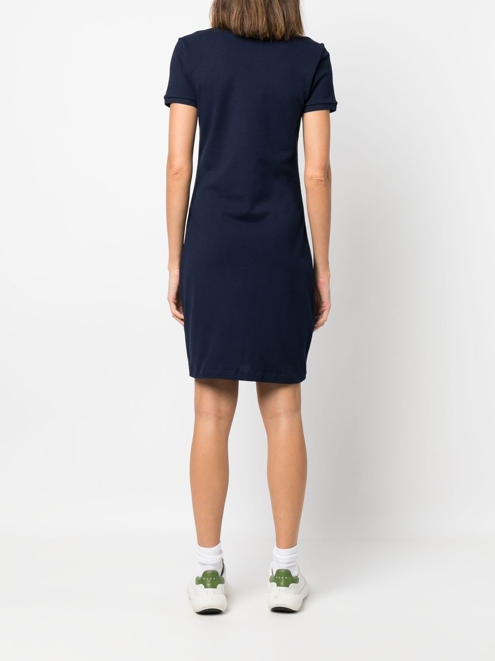 logo-patch short-sleeve polo dress - 4