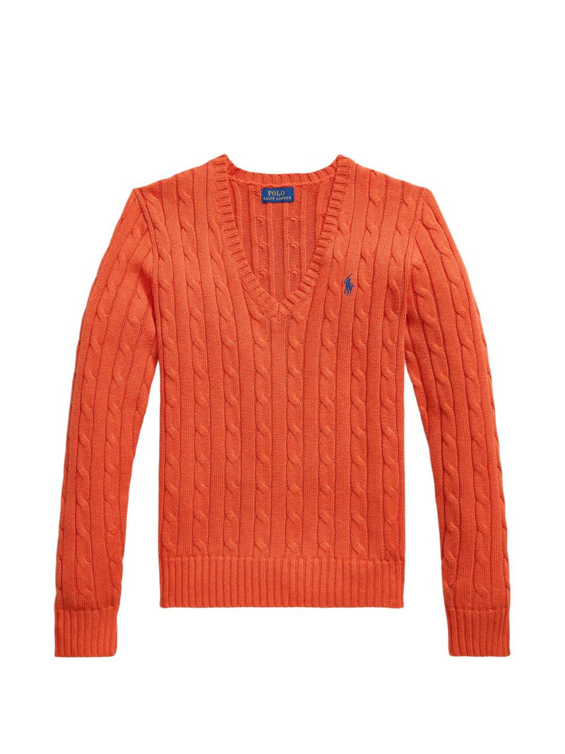 cable-knit V-neck sweater 1