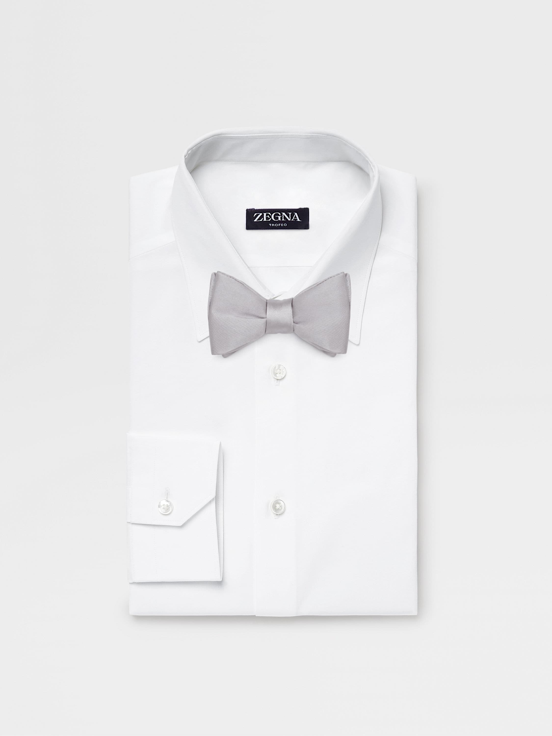 LIGHT GREY SILK BOWTIE - 3