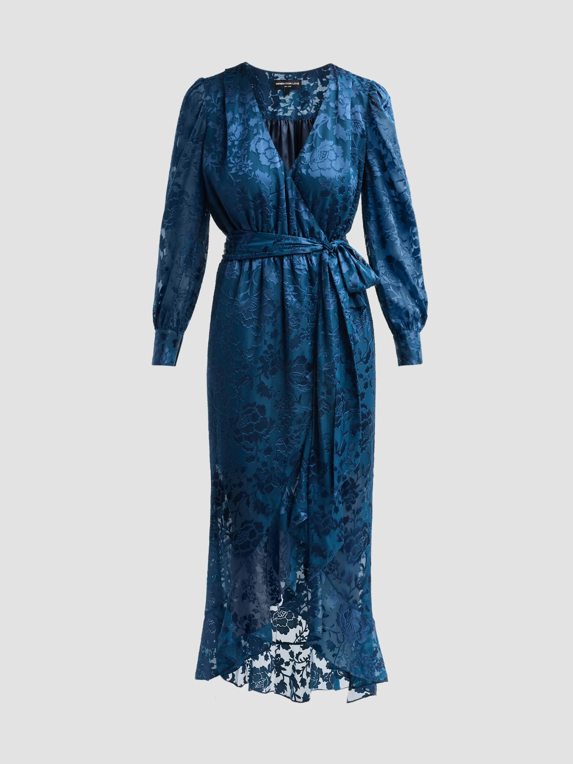 Women's Ardelia Floral Jacquard Midi Dress - Peacock - 1