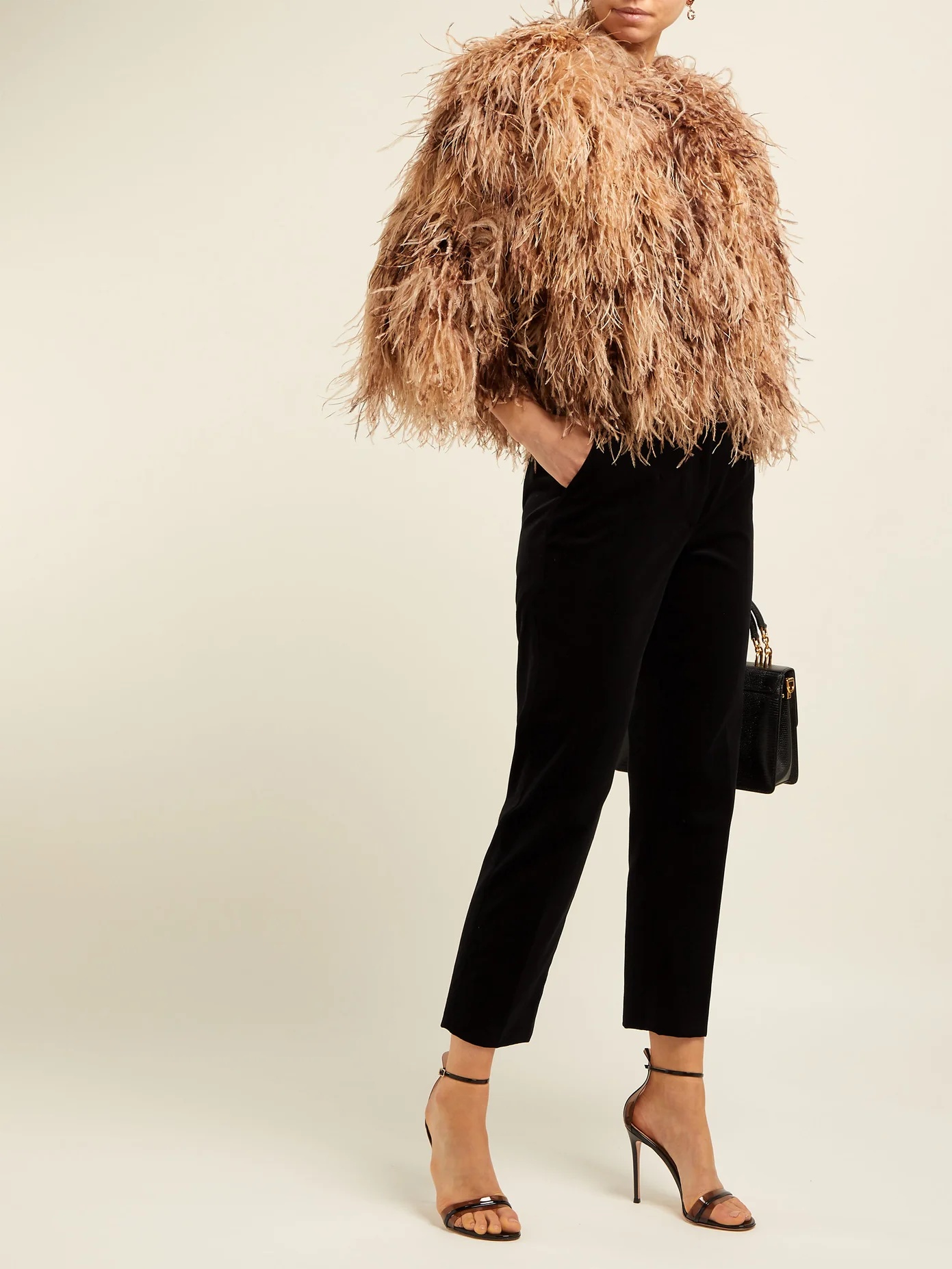 Ostrich-feather cropped bolero jacket - 2