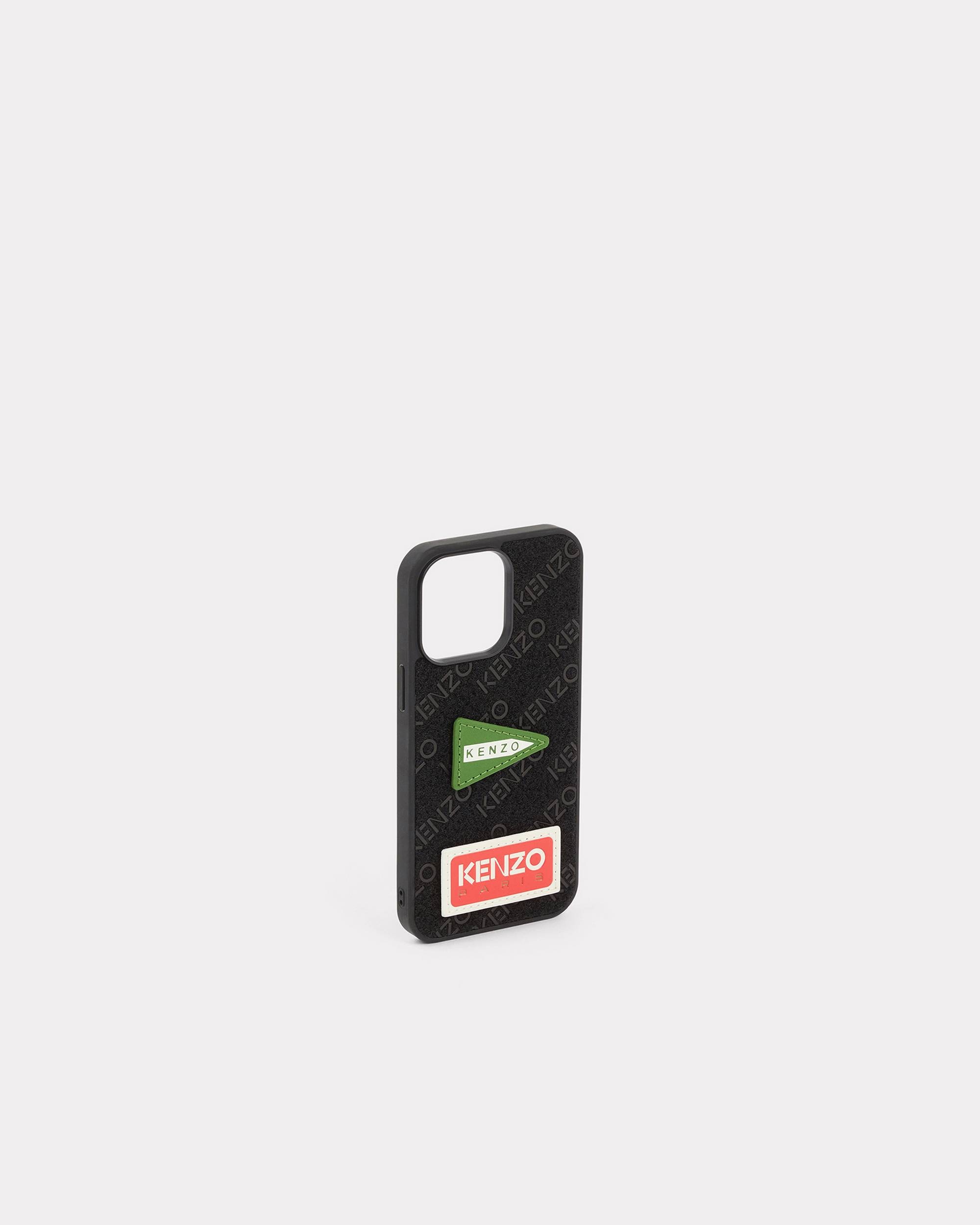【KENZO】KENZO IPHONE CASE 14 PRO MAX / 14 PRO Kenzo touch-strap logo-patch iPhone 14 Pro Case | Black