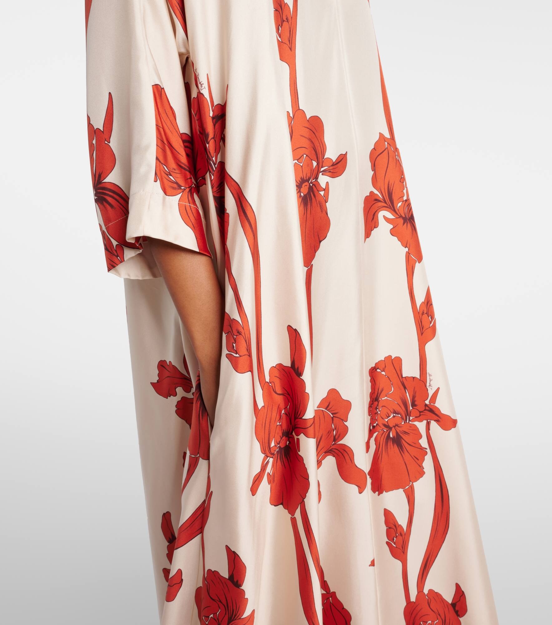 【LA DOUBLEJ】floral-print silk-twill maxi ドレス LA DOUBLEJ Muumuu floral-print silk-twill maxi dress | NET-A