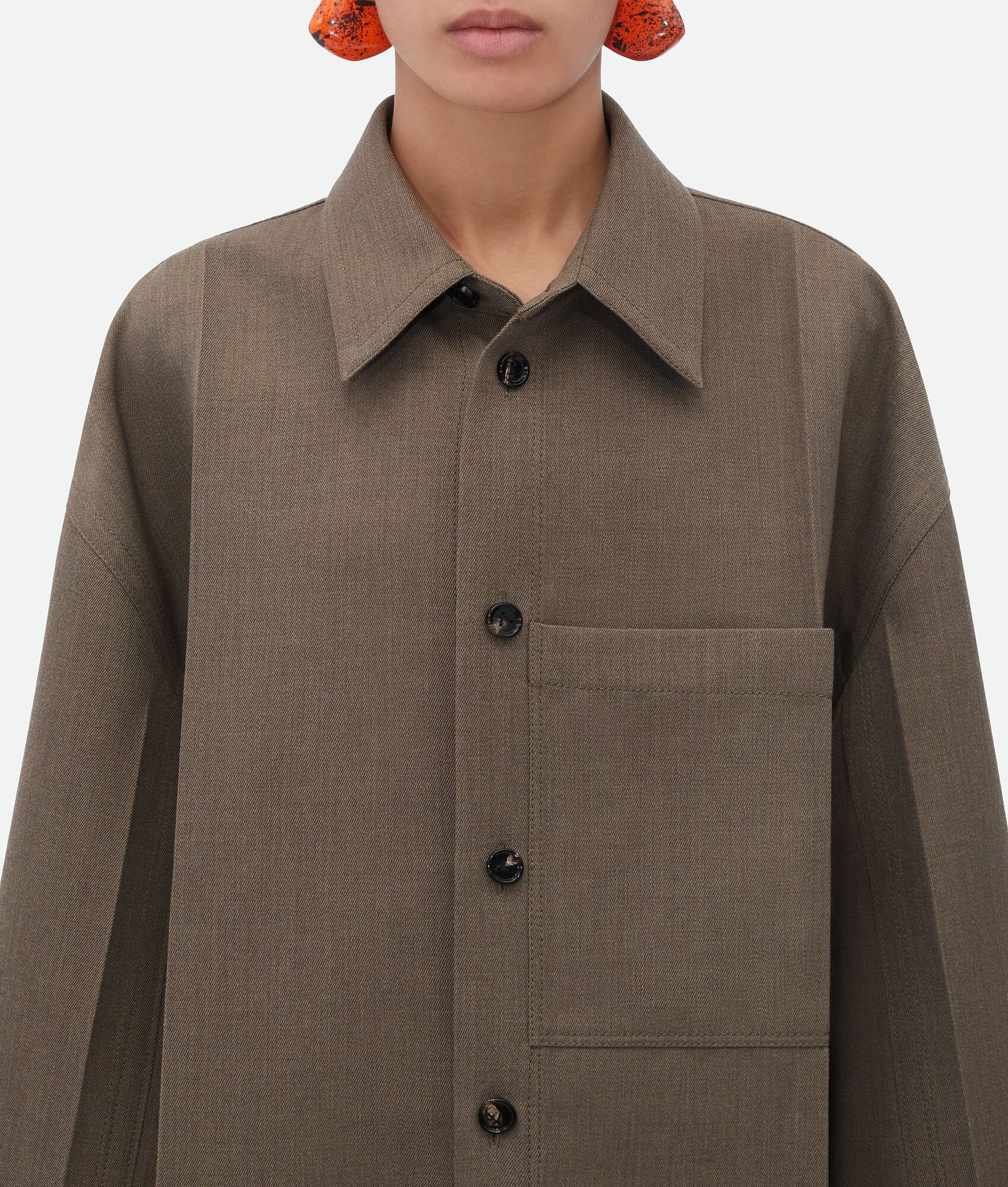 Soft Wool Twill Cape With Check Lining - 6