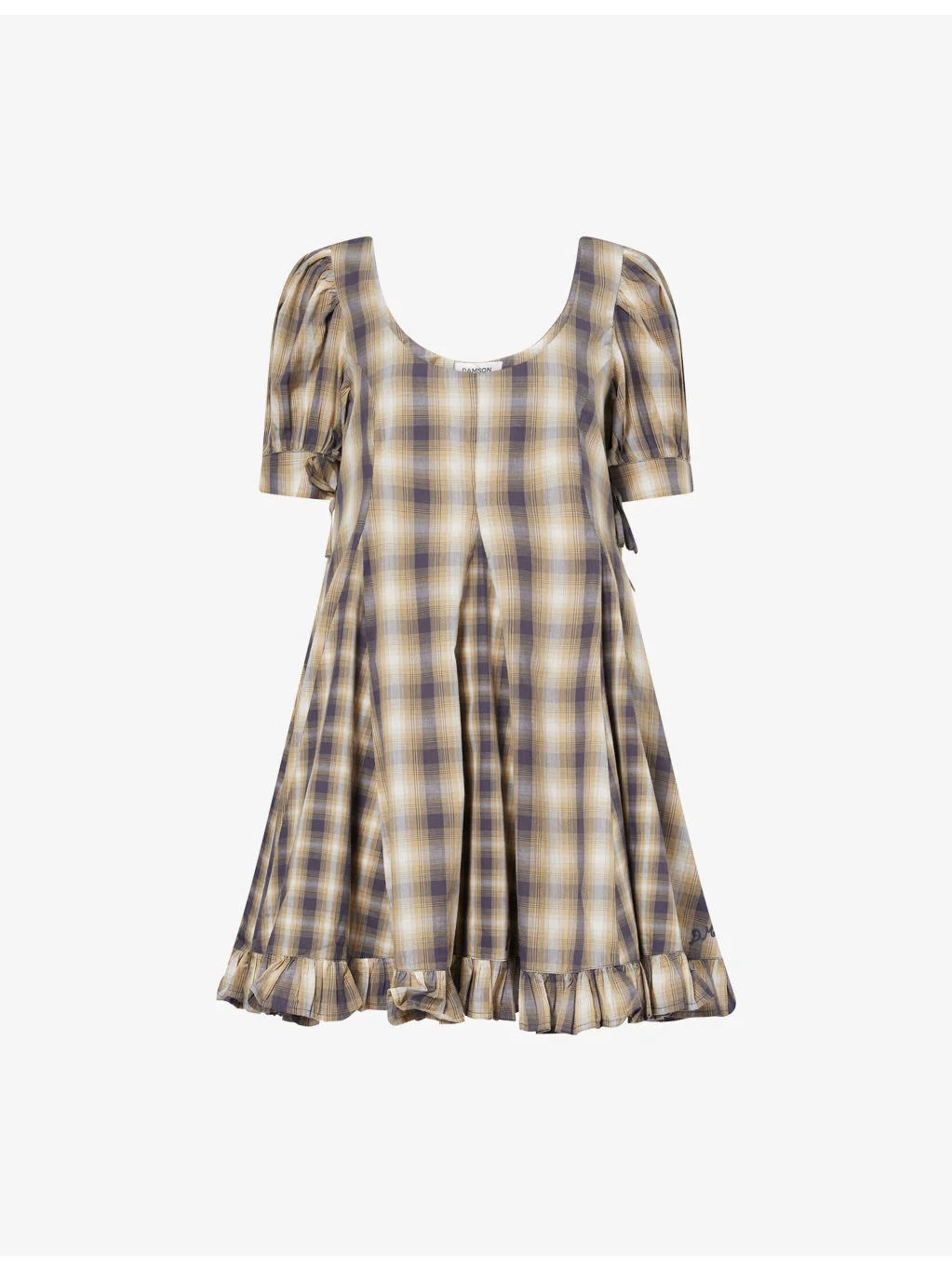 Sabina Check Mini Cotton Mini Dress - 1