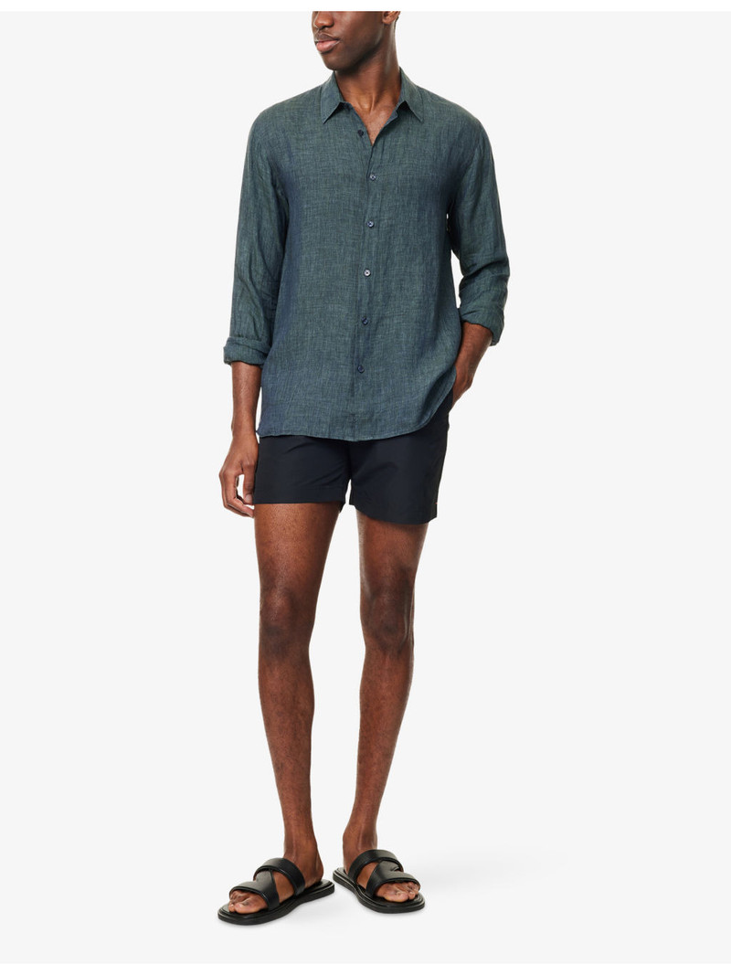 ORLEBAR BROWN Justin Long-Sleeve Linen Shirt outlook