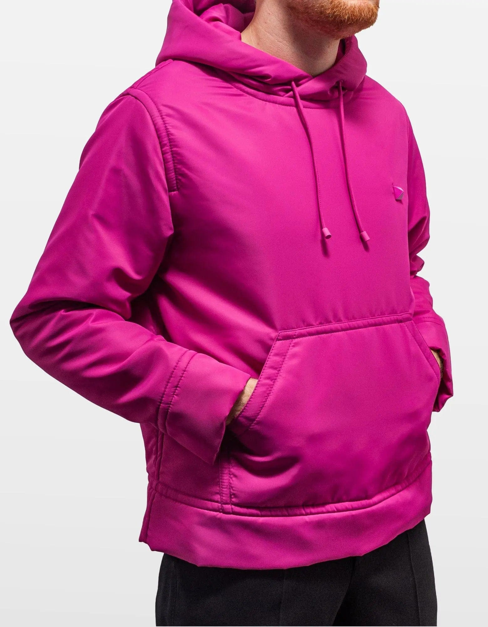 Valentino Pink PP Stud Detail Nylon Hoodie - 4