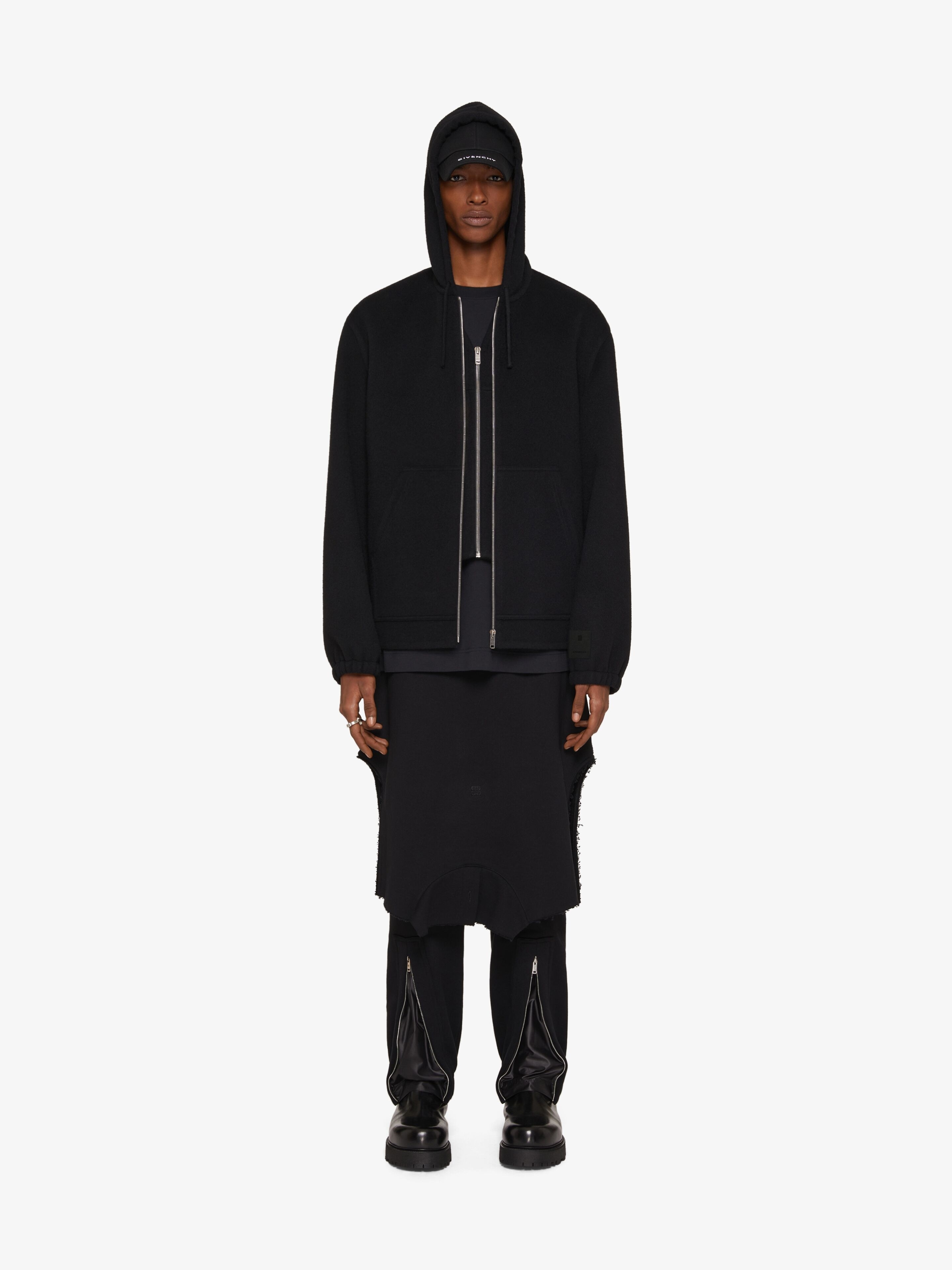 HOODIE IN DOUBLE FACE WOOL AND CASHMERE - 2