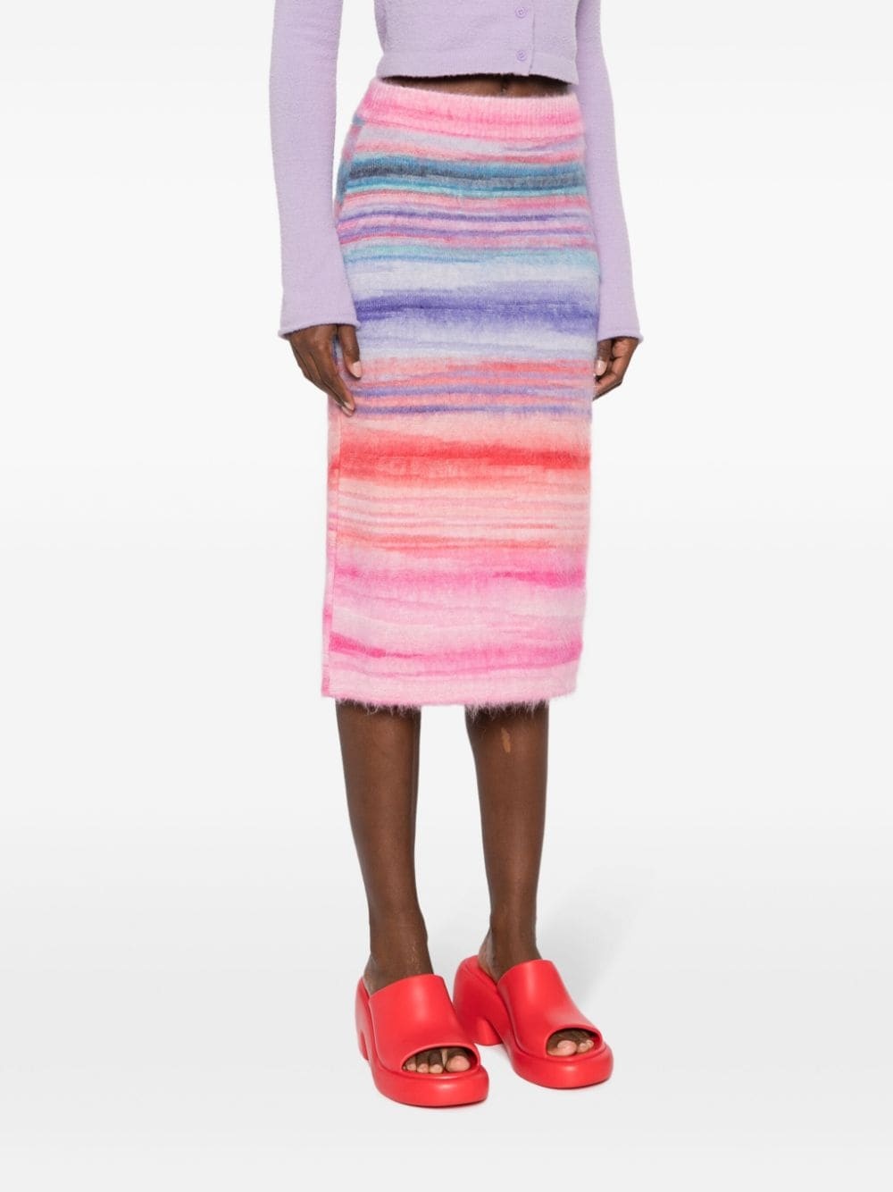slub brushed knitted skirt - 3