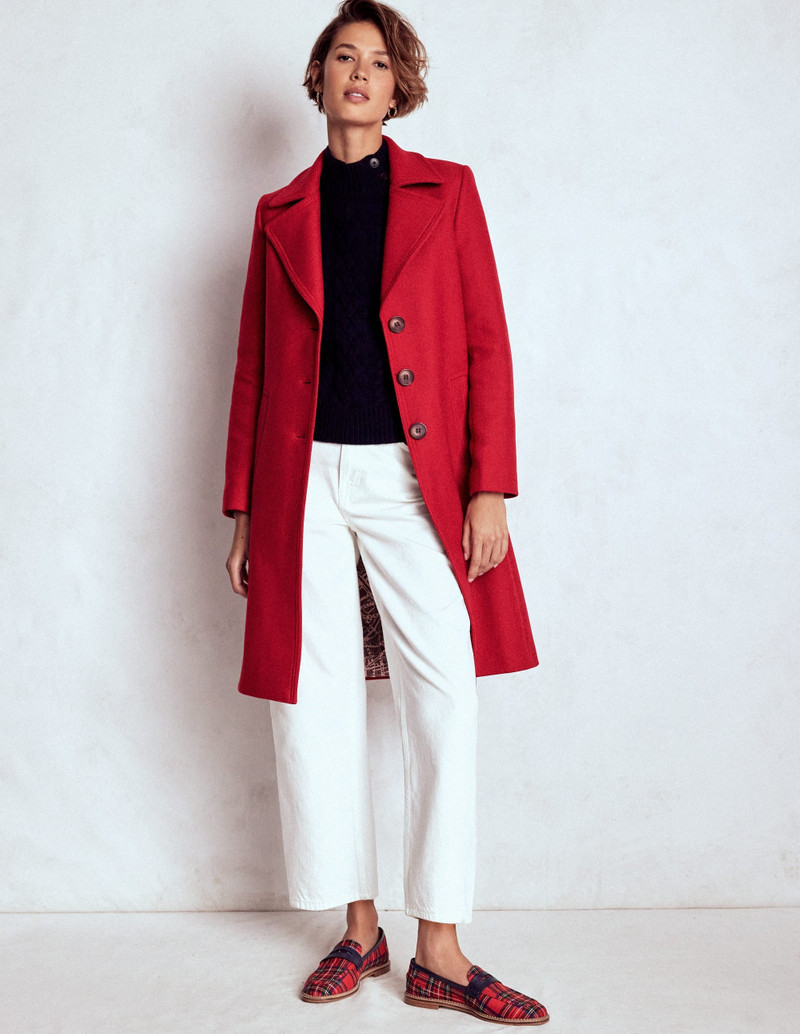 Newport Wool Coat-Cranberry Red 5