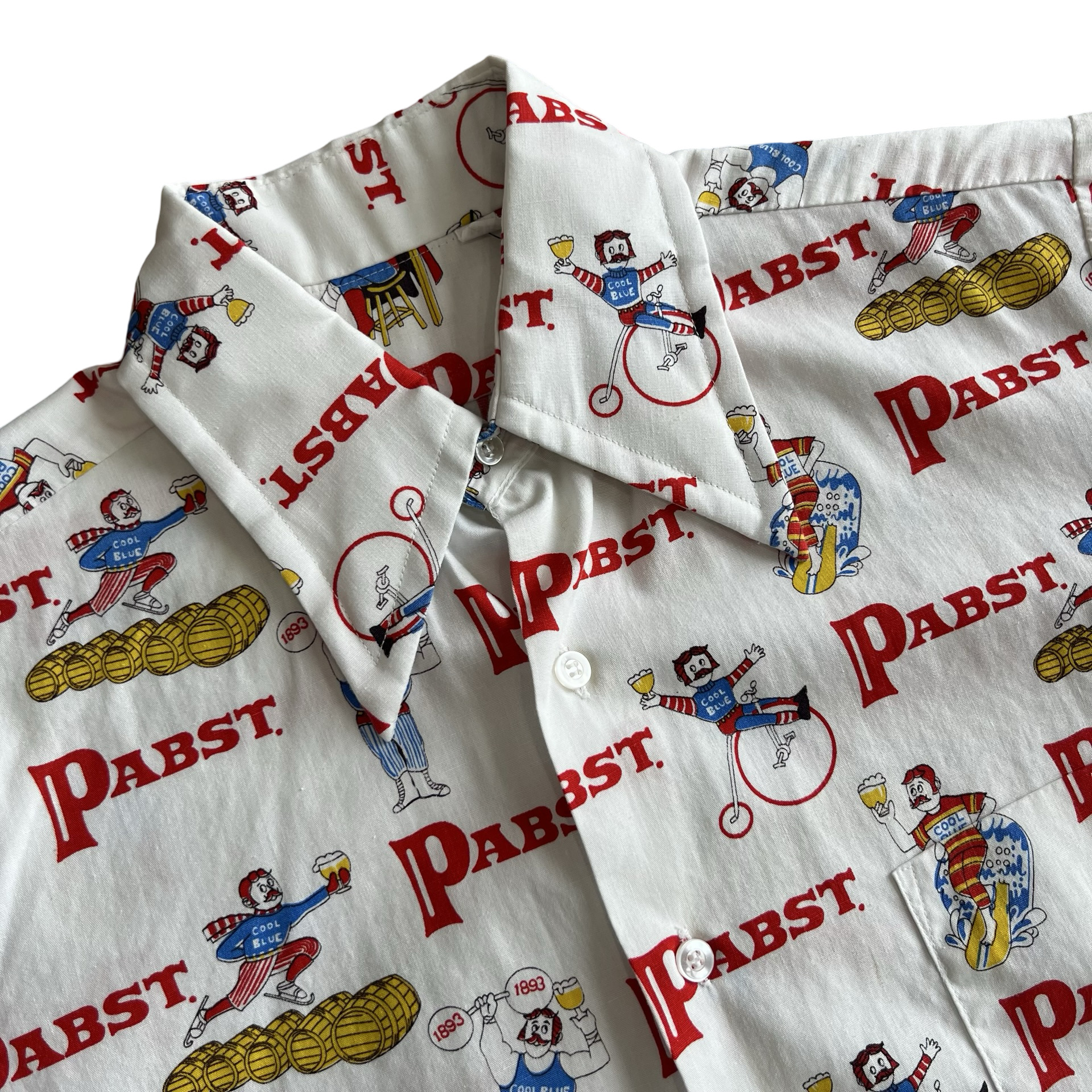 Final Blow - Vintage 1970s Pabst PBR Printed Collared Button Up Shirt SZ S - 4