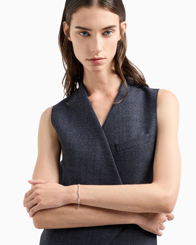 EMPORIO ARMANI STERLING SILVER STATION BRACELET outlook