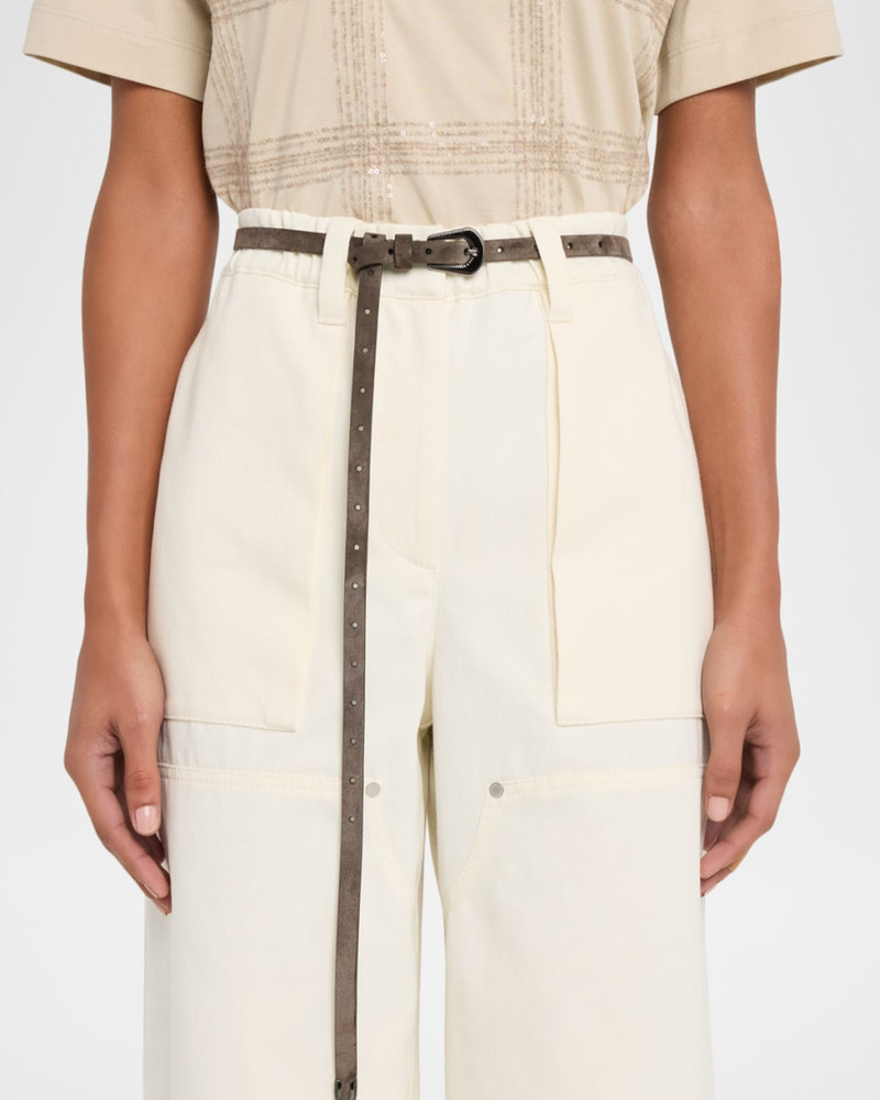 Suede Carved Leather Belt 3