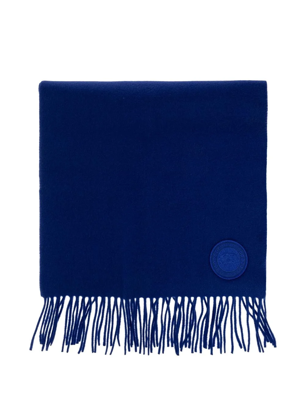 fringed logo-patch scarf - 1