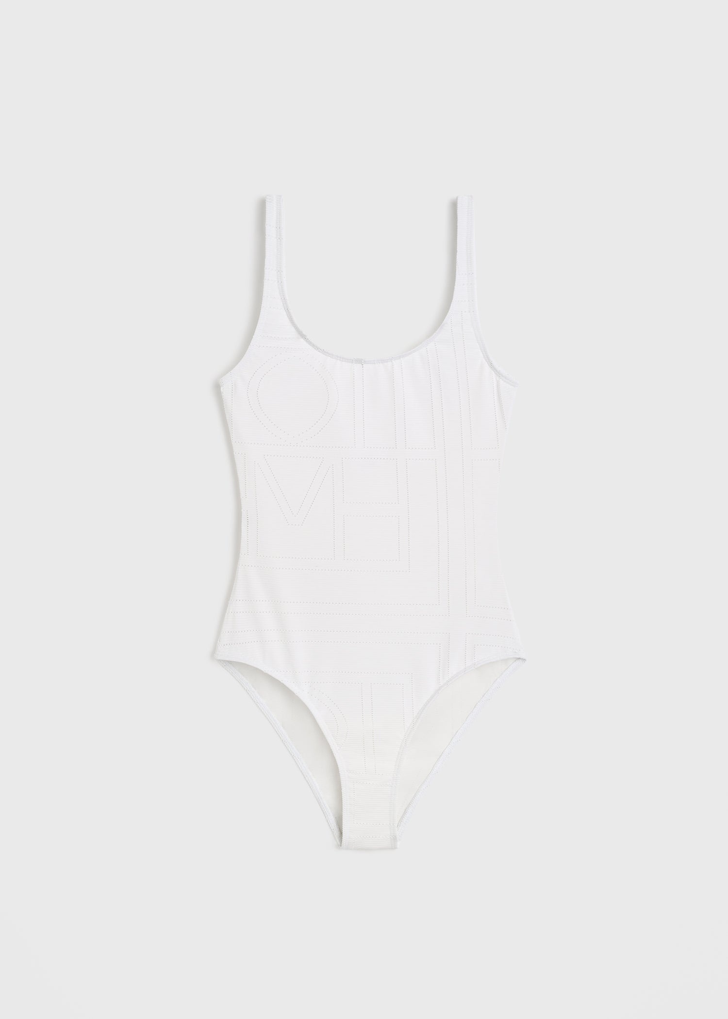 Monogram pointelle swimsuit white - 1