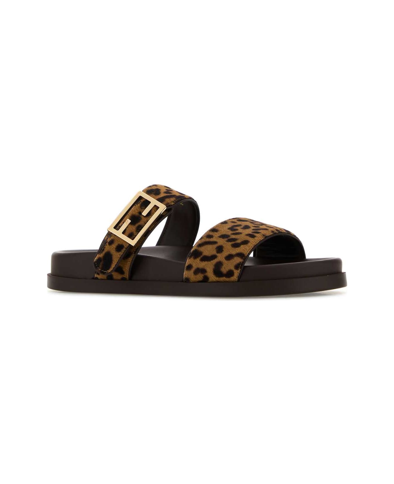 Printed Calf Hair Fendi Feel Slippers - 2