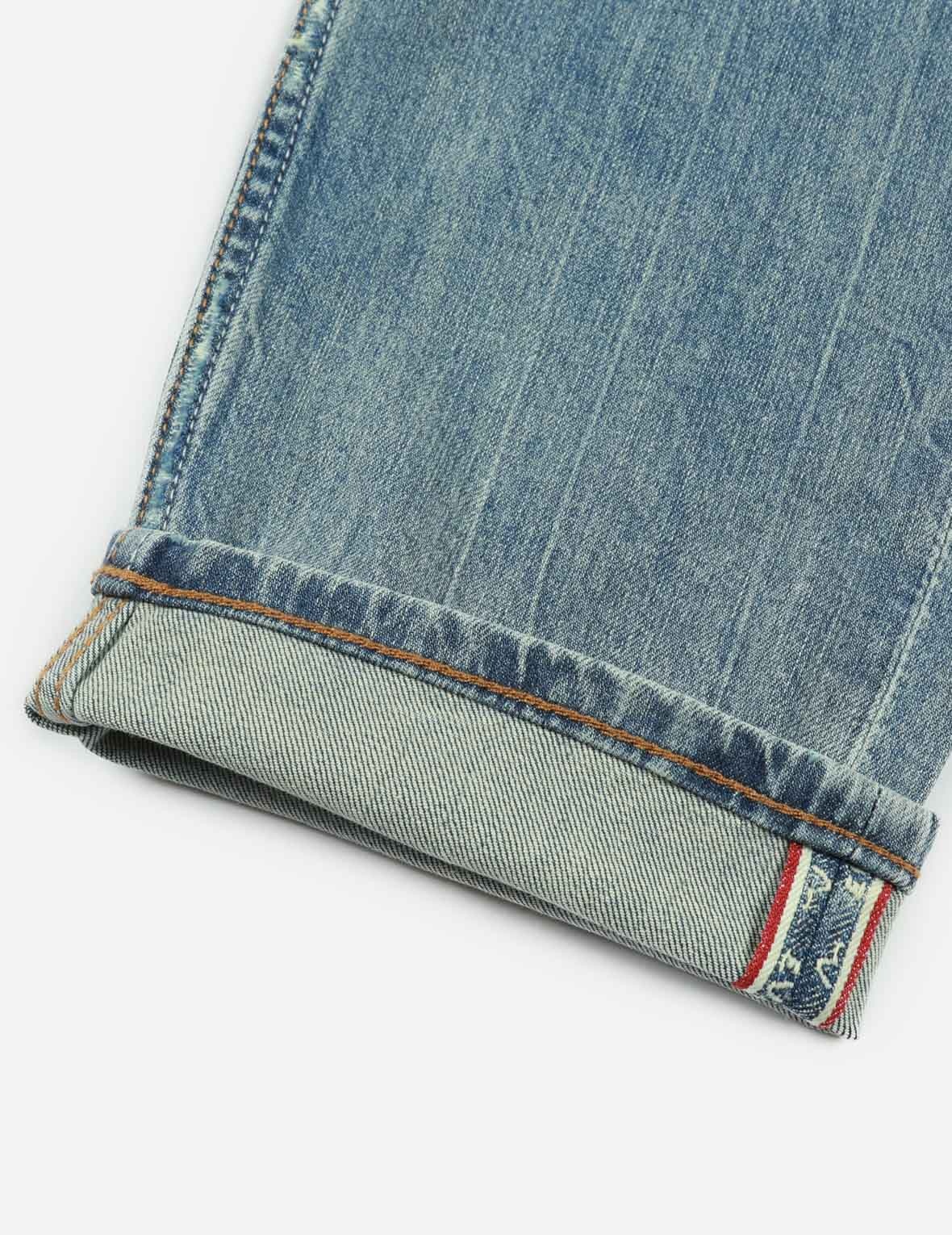 WASHED MULTIPLE DISTRESSED PRINT WITH SPLATTER MARKS CARROT FIT JEANS #2017 - 12