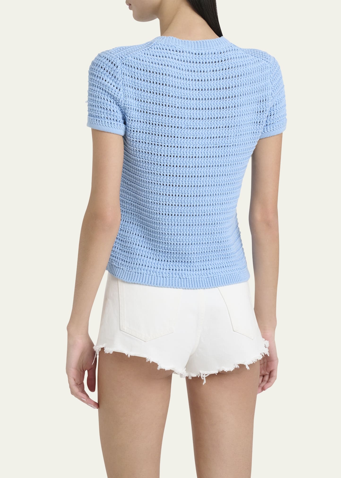 Open-Knit Logo Embroidered Top - 3